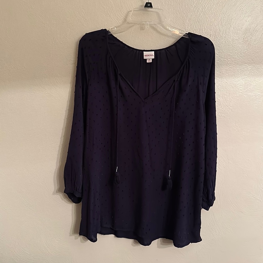 Navy peasant shirt